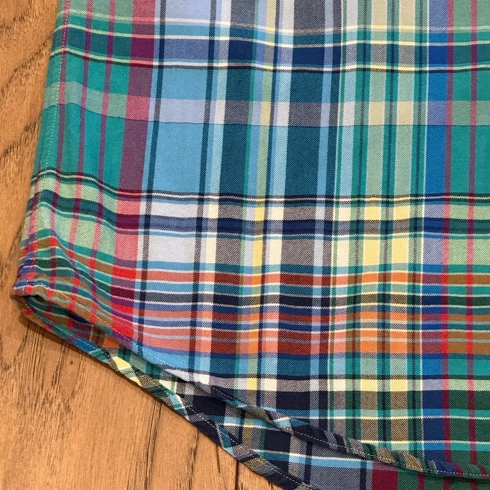Ralph‎ Lauren Men’s Vibrant Plaid Long Sleeve Button Up Large Shirt